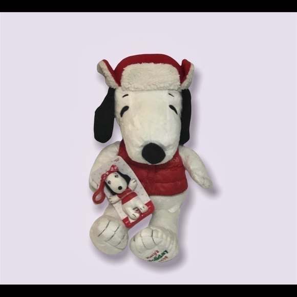 2015 Macy's Holiday Peanut's Snoopy Plush Stuffed Animal W/Sister Belle Clip 19” - Picture 2 of 12